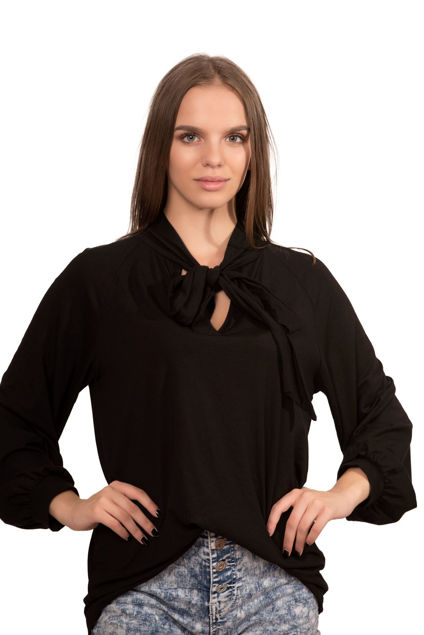 Picture of Women's Long Sleeve Blouse - tying around the neck - Outlet