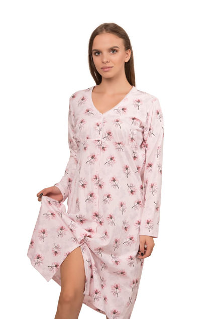 Picture of Women's nightdress with buckles and flower print - Outlet