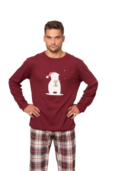 Picture of Muška karirana pidžama s božićnim uzorkom