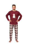 Picture of Muška karirana pidžama s božićnim uzorkom