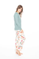 Picture of Ženska pamučna pidžama s hlačama cvjetnog uzorka