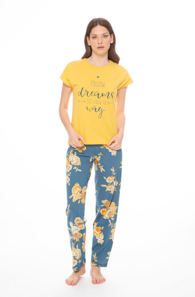 Picture of Ženska pidžama kratki rukav - duge hlače