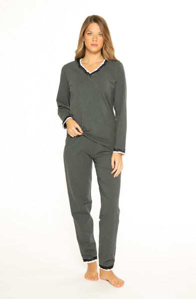 Picture of Women's cotton pajamas with lace