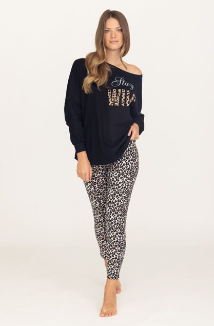 Picture of Galeb long pajama with leopard print