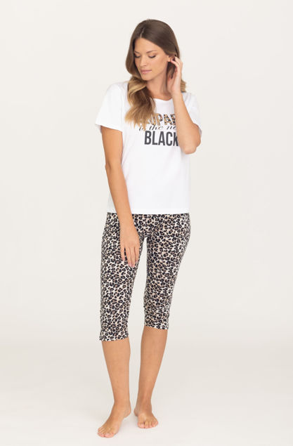 Picture of Women's pajamas with short sleeves in leopard print