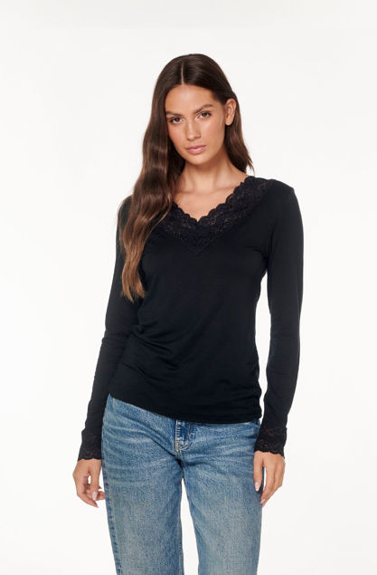 Picture of Ženska majica dugih rukava s čipkom